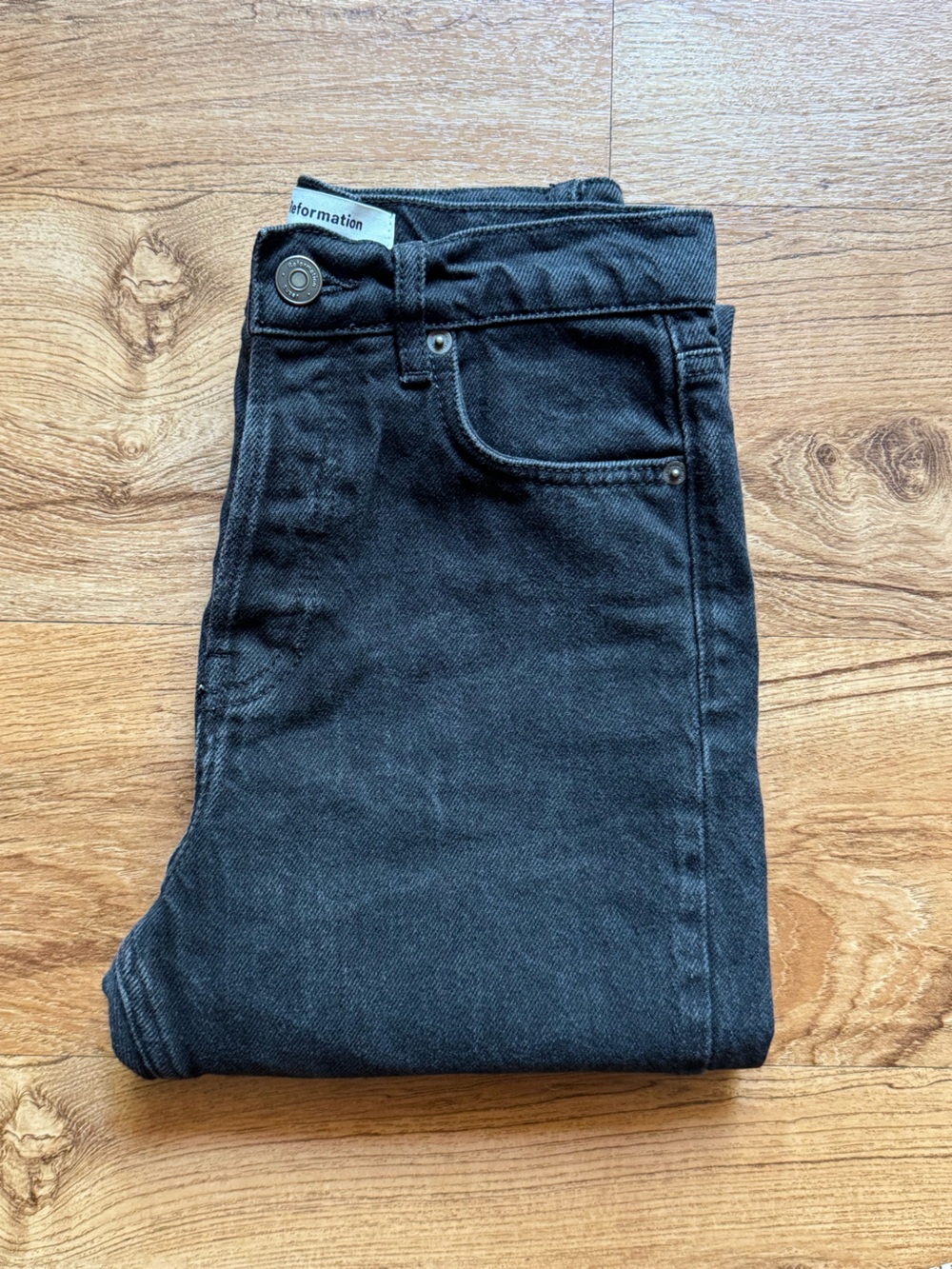 Reformation Cynthia High Rise Straight  Black  Jeans